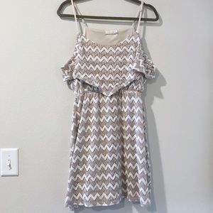 Entro Chevron Crochet Knit Spaghetti Strap Dress